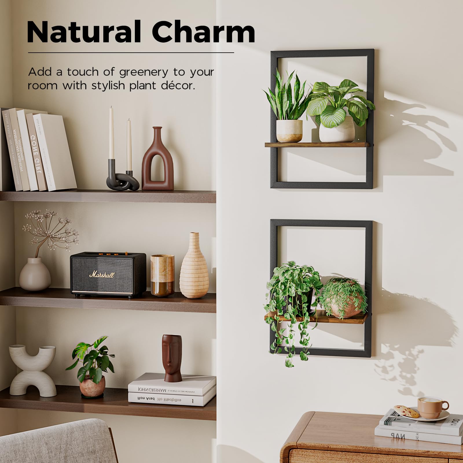 Bamworld wall planter with wood board combines rustic charm with modern decor