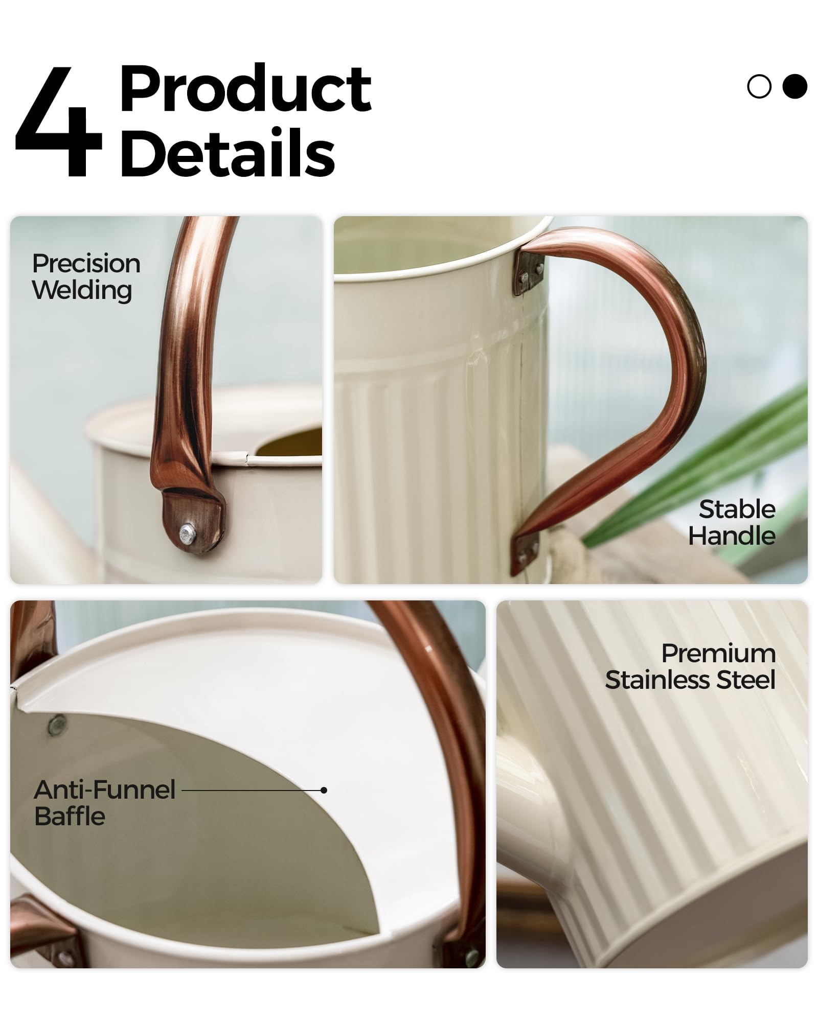 Bamworld 1/2-gallon capacity reduces refills for efficient watering.