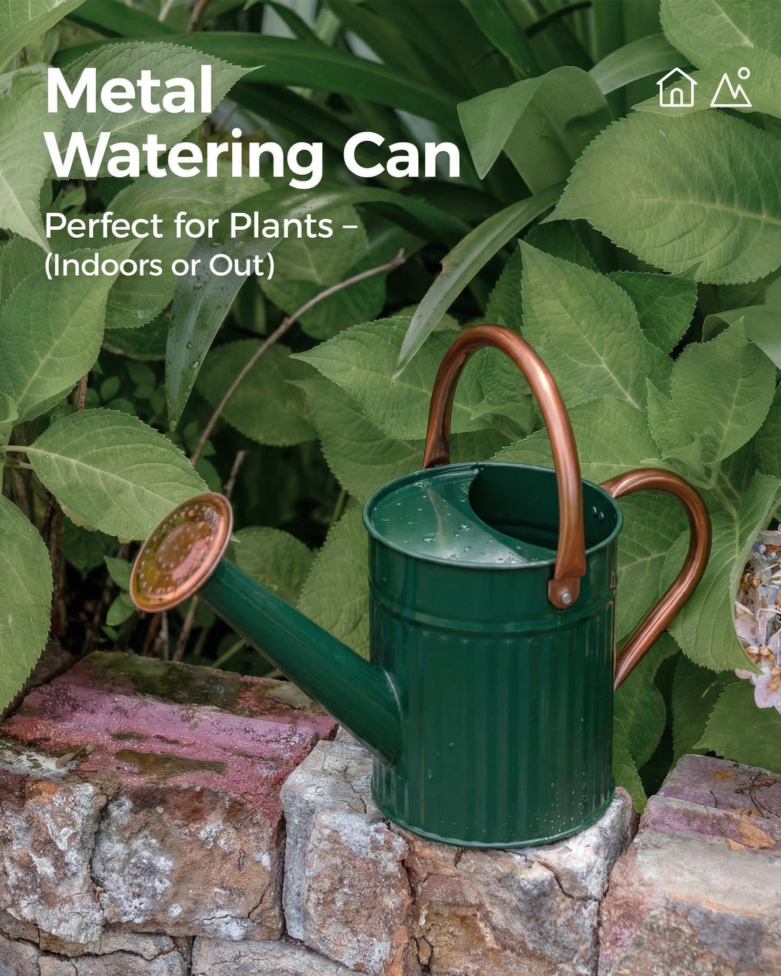 Bamworld stainless steel watering can delivers durable, leak-proof outdoor use.