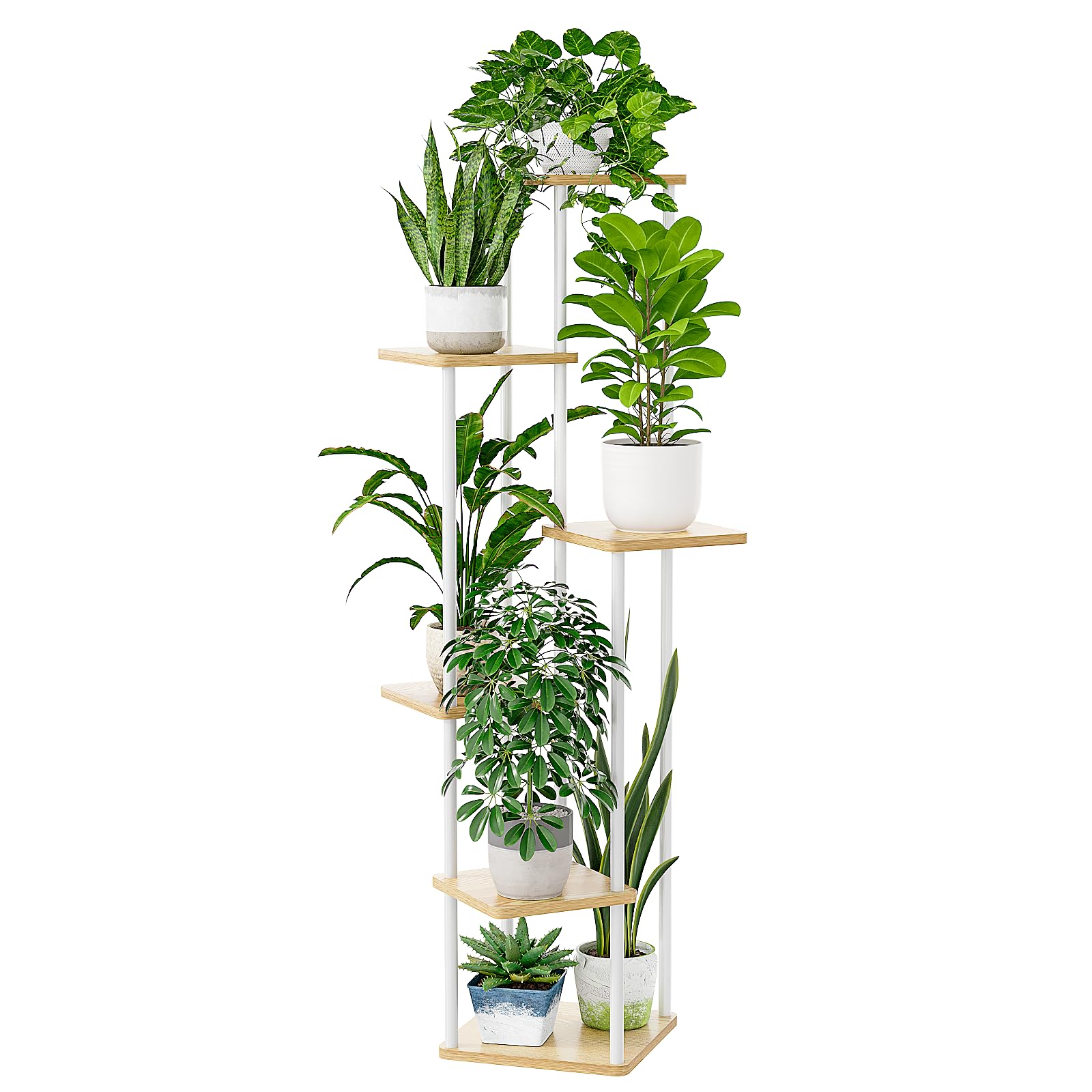 Bamworld white 6-tier plant stand detailed assembly guide aids quick setup