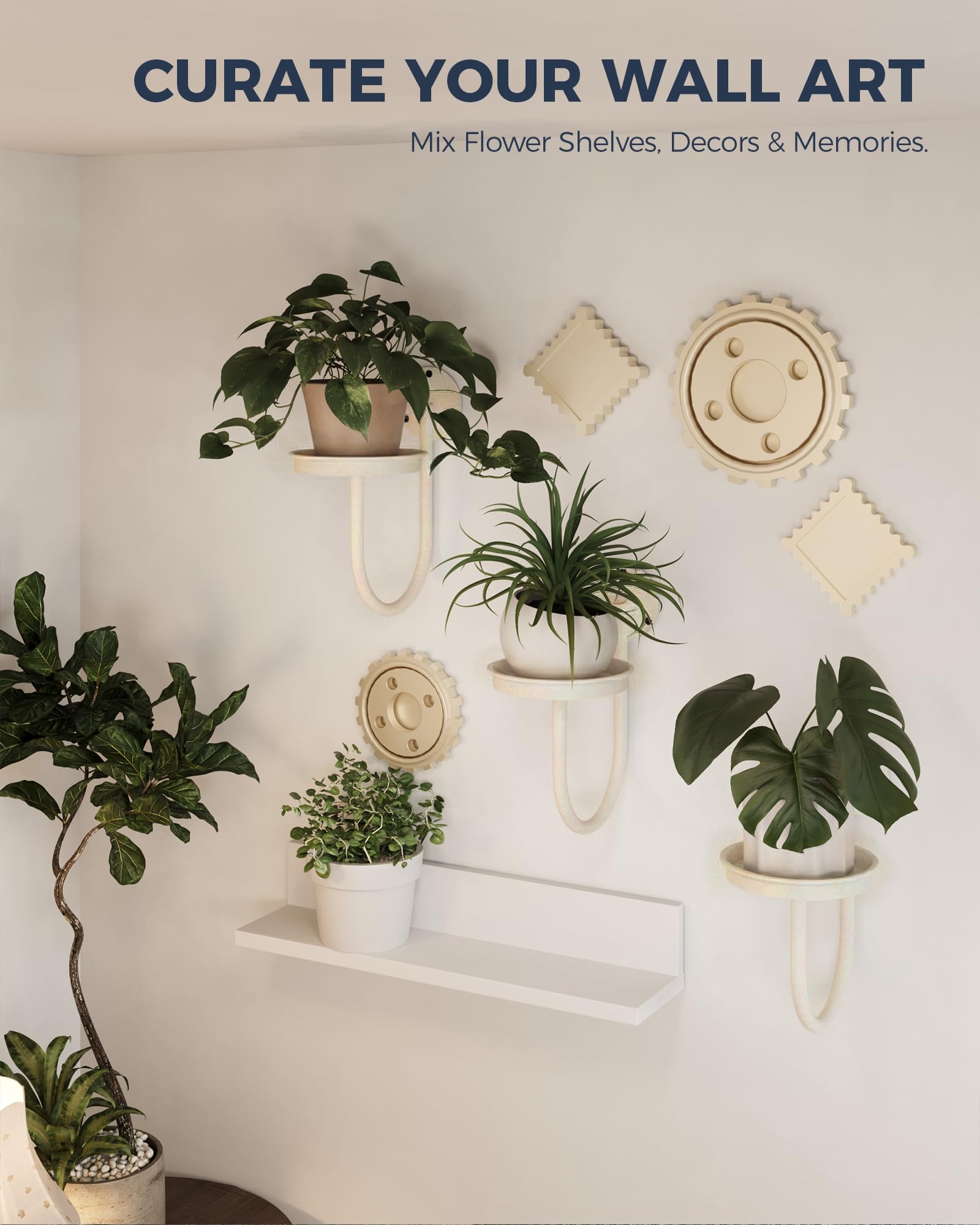 Bamworld white wall planter decor adds modern touches