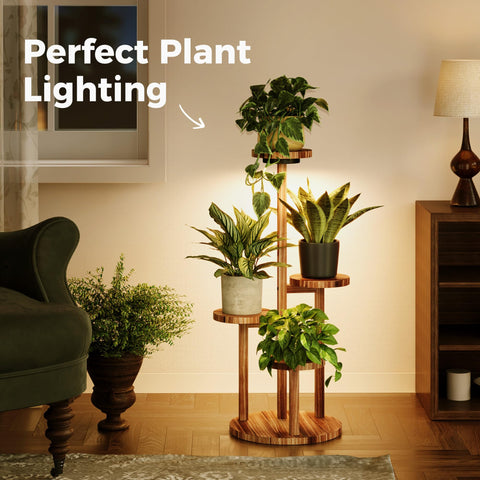Bamworld wood and iron stand in corner display boosts space-saving decor.
