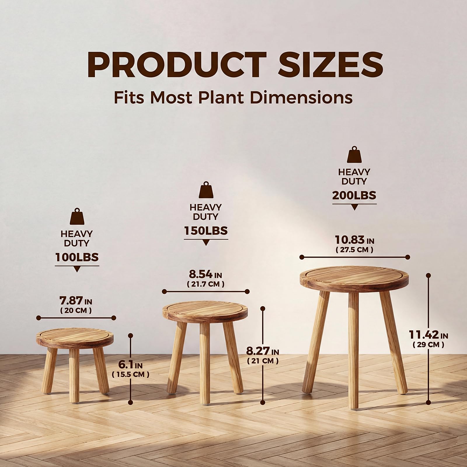 Bamworld wooden plant stands tiers emphasize cascading height variety for decor