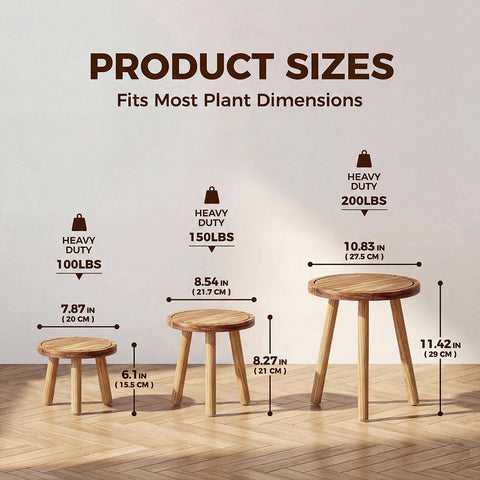 Bamworld wooden plant stands tiers emphasize cascading height variety for decor