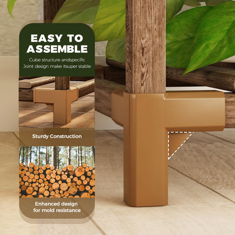Bamworld wooden tall stand multi-tier emphasizes durable, stable DIY-friendly setup