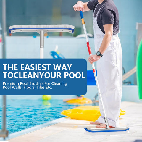 Banax pool brush head 45-degree-tilt eases pushing and boosts leverage.