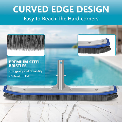 Banax pool brush head aluminum back shows lightweight durable construction
