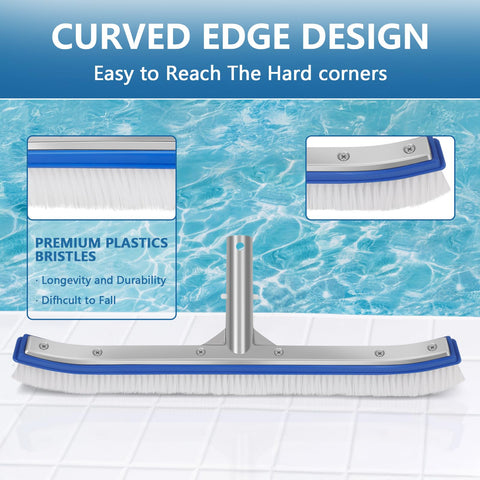 Banax pool brush head high-density-bristles scrub grime without shedding.
