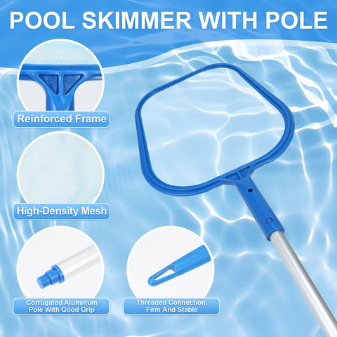 Banax skimmer net image highlights lightweight aluminum extension for easy reach.
