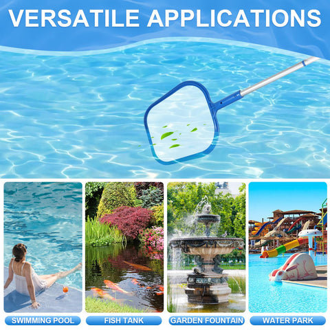 Banax pool skimmer with rounded edge sweeps leaves and debris smoothly.