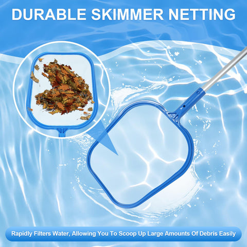 Banax pool skimmer net with nylon mesh captures small debris efficiently.
