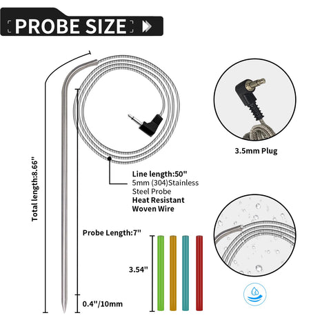 Banbitebq color-coded, easy-clean probes reduce mix-ups during cooks