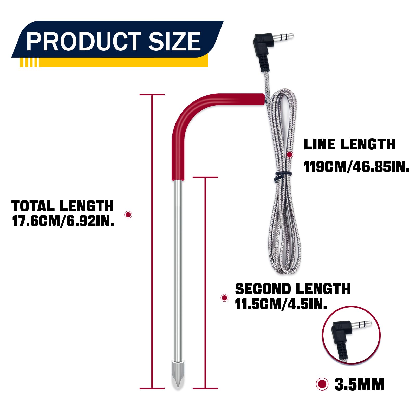 Banbitebq heat-resistant silicone cover on probes—insulation to prevent burn risk.
