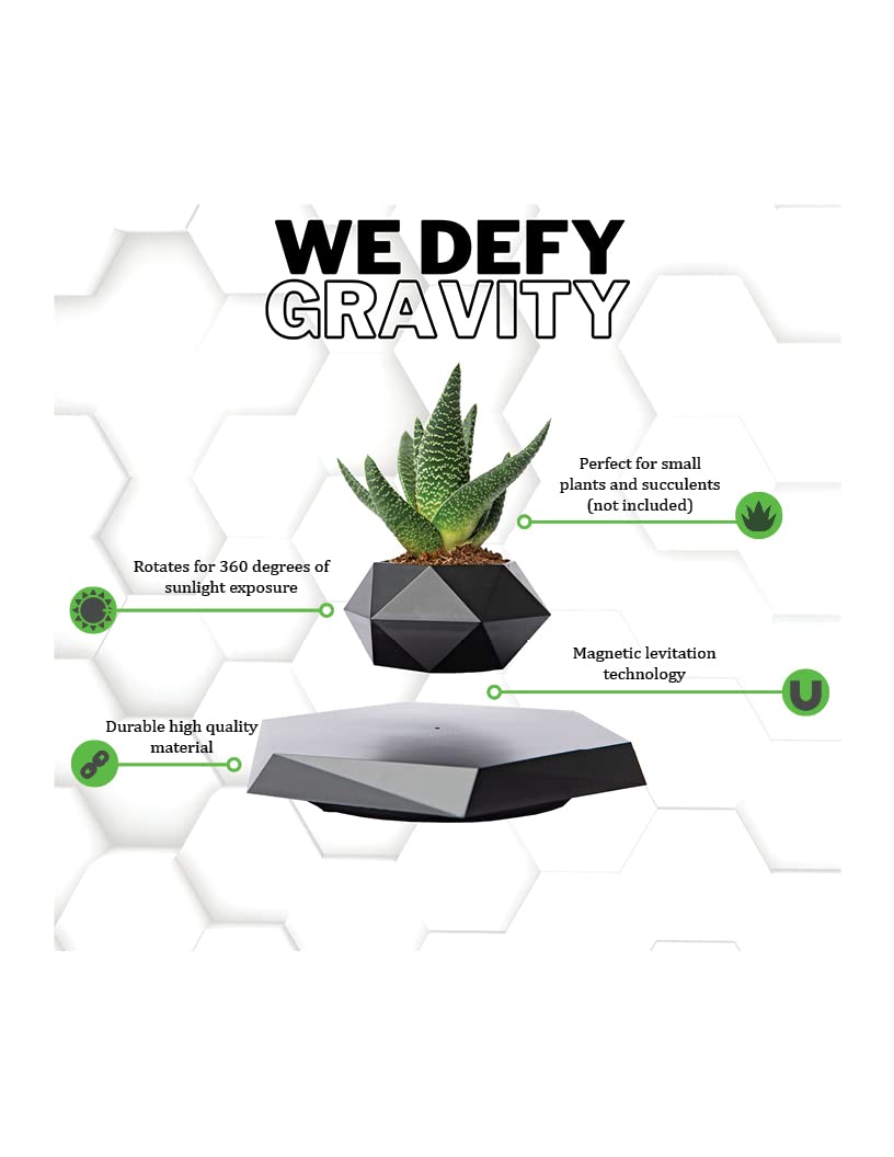 BandDlevs floating pot desktop display suits home desks and workspaces.