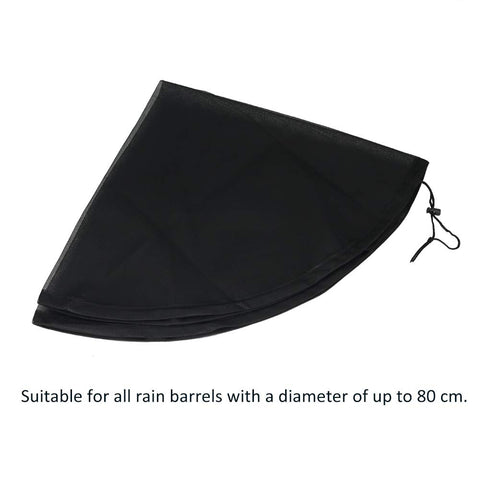 Bandelt mesh fits rain barrels up to 80 cm diameter for versatile use