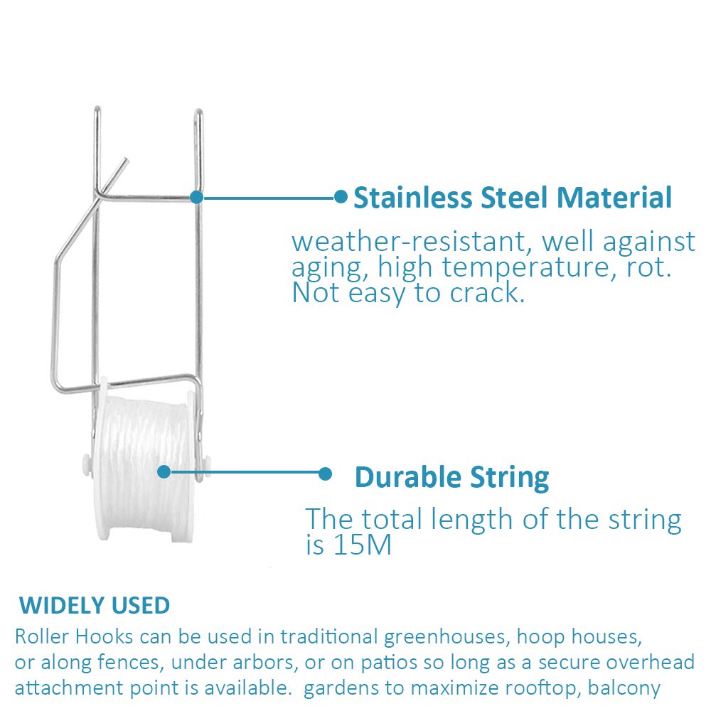 Bandelt overhead roller hook setup enables efficient space use in vertical gardens.