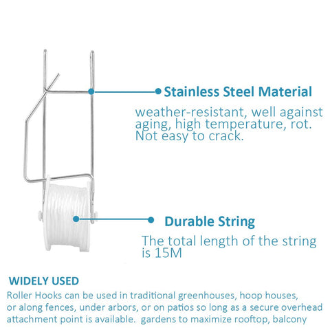 Bandelt overhead roller hook setup enables efficient space use in vertical gardens.