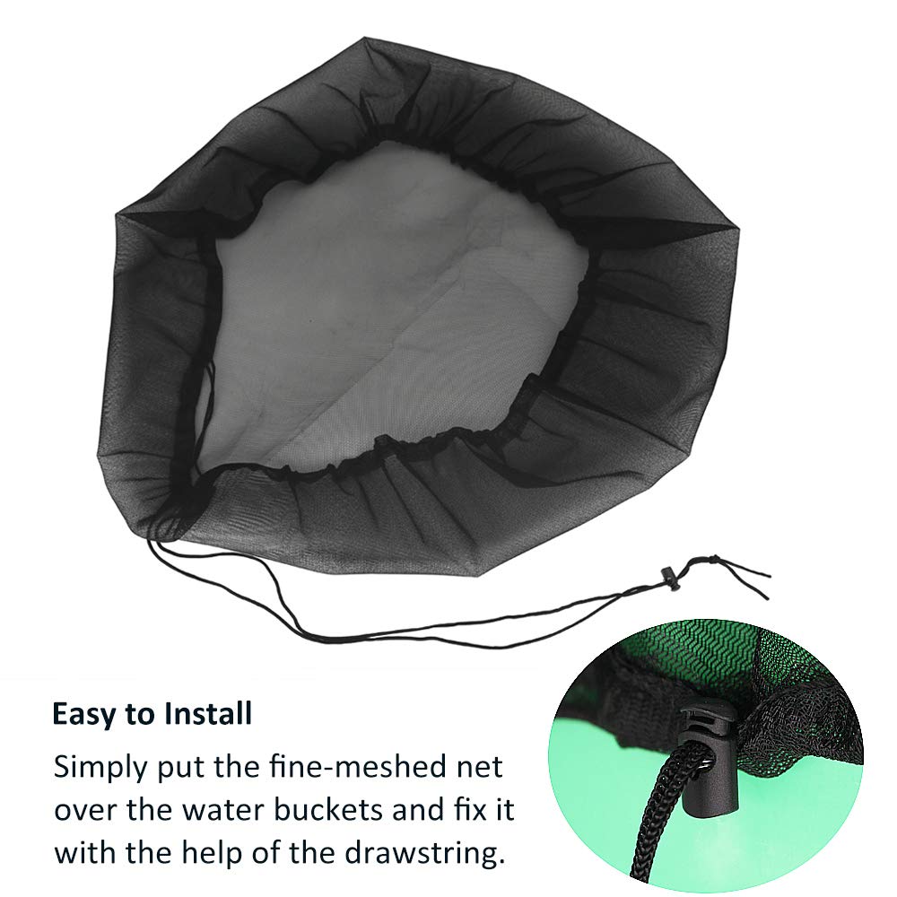 Bandelt protective mesh for debris and mosquitoes protecting garden water collection