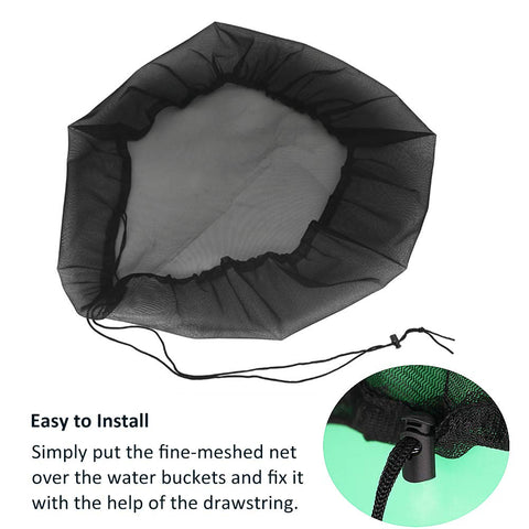 Bandelt protective mesh for debris and mosquitoes protecting garden water collection