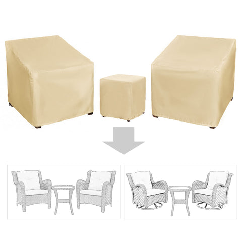 Baner Garden chair cover closeup shows reinforced stitching for durable outdoor protection.