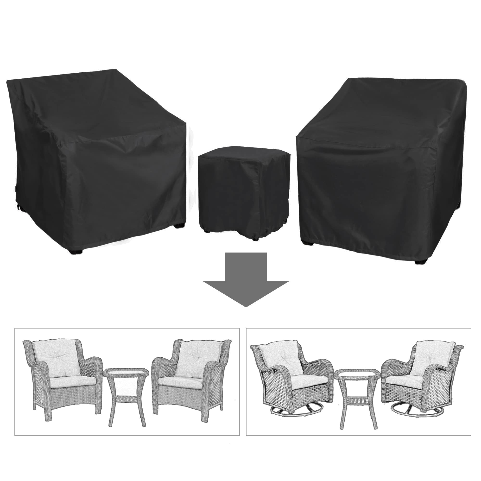 Baner Garden chair cover close-up keeps cushions dry in wet weather.