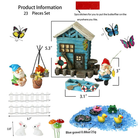 BangBangDa gnome with fish and house creates cozy fairy focal point outdoors.