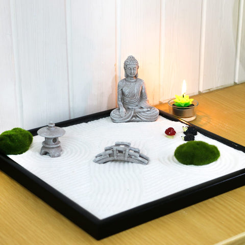 BangBangDa Buddha statue with pagoda adds a calm focal point to your miniature garden.