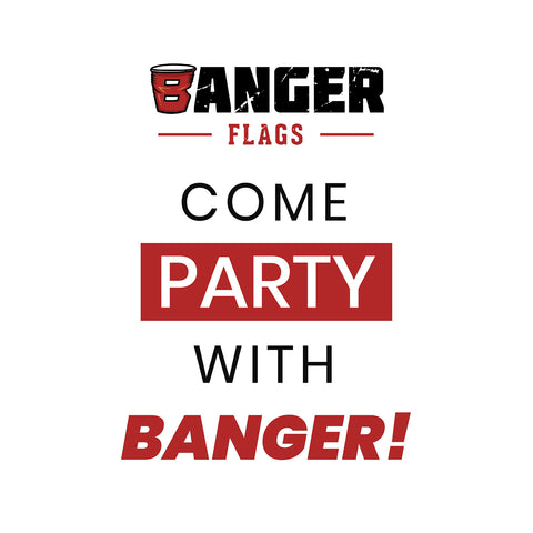 Banger Flags college frat flag ready for durable outdoor display.