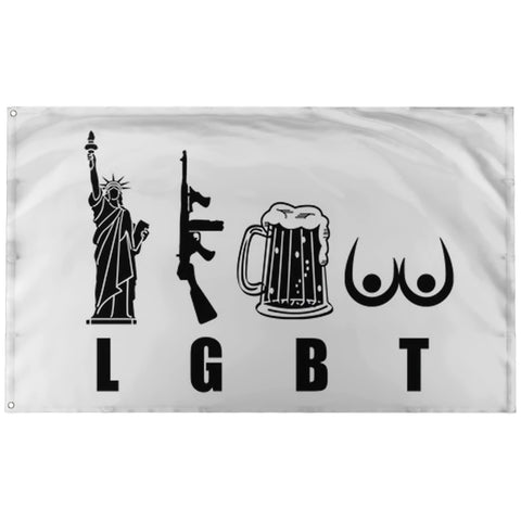 Banger Flags LGBT flag 3x5 ft with brass grommets for easy hanging.