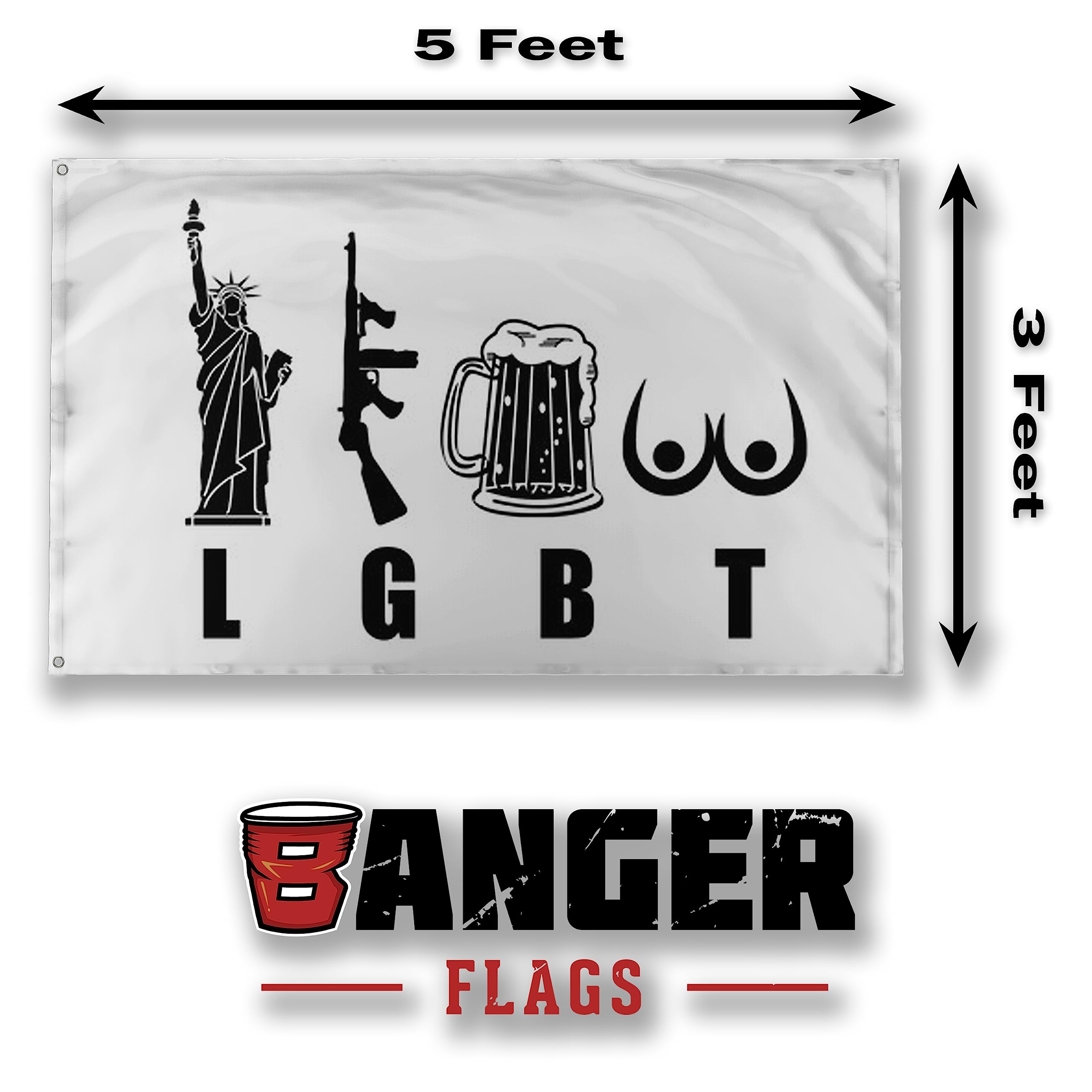 Banger Flags single-sided flag with vivid colors for dorm room display.