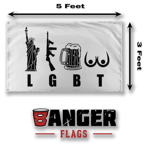 Banger Flags single-sided flag with vivid colors for dorm room display.