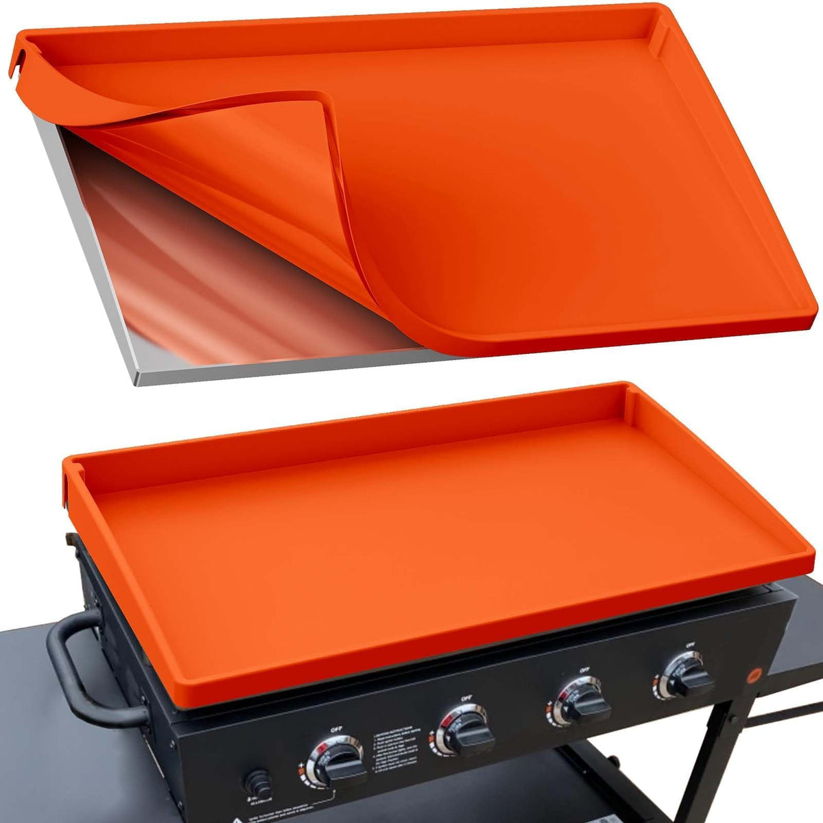 BANGIE 36-inch silicone griddle mat with full wrap protection keeps the Blackstone surface clean