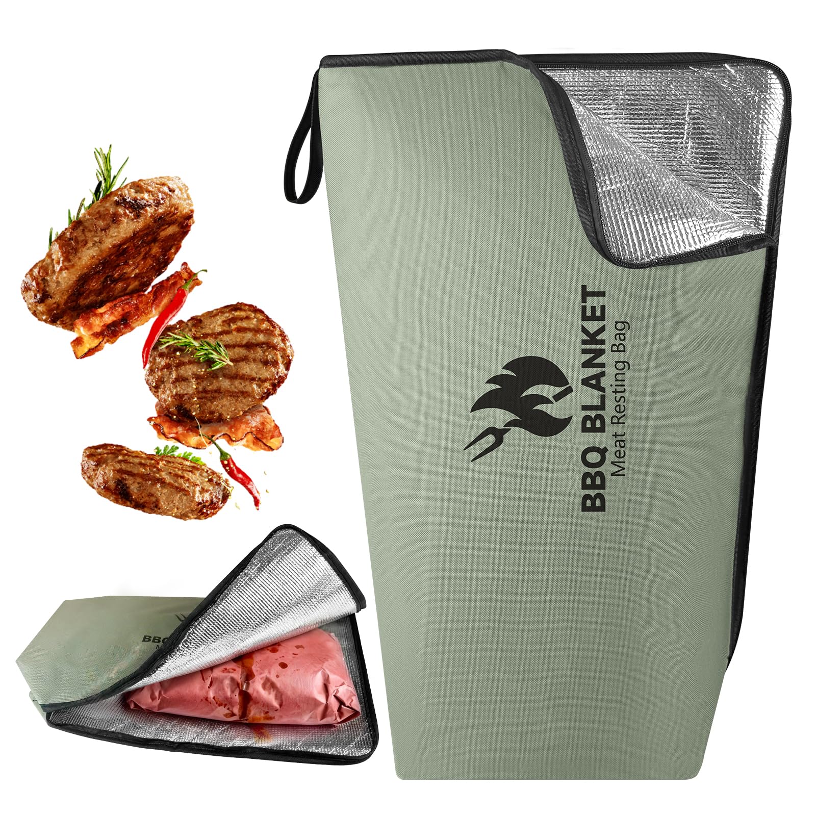 BANGIE BBQ Blanket top view shows leakproof interior protecting bark and counters