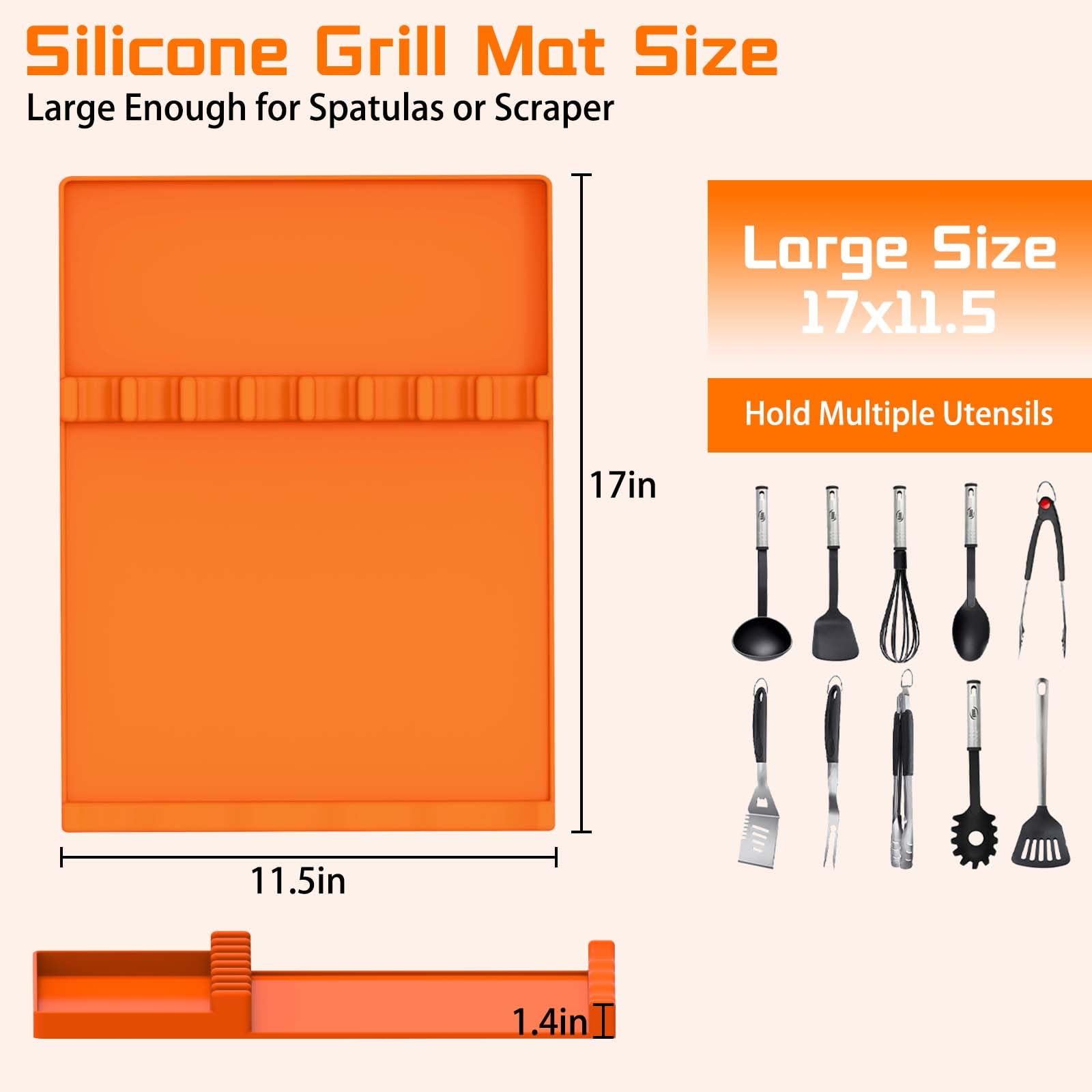 BANGIE grill mat with dual-side holder keeping tools within reach