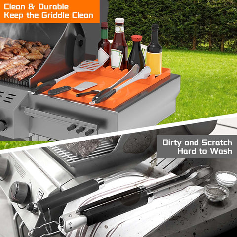 BANGIE silicone mat tolerates heat up to 450°F for safe grilling