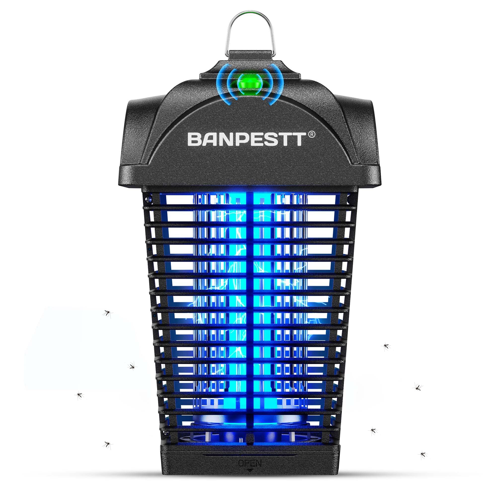 BANPESTT Bug Zapper 4000V attracts and zaps mosquitoes on patios.
