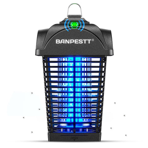 BANPESTT Bug Zapper 4000V attracts and zaps mosquitoes on patios.