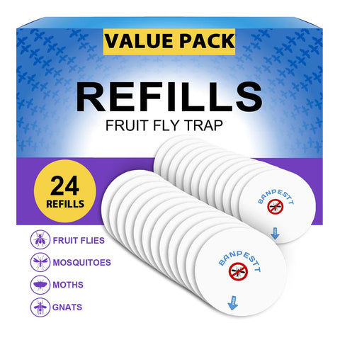 BANPESTT fruit fly trap refill 24-pack ready to extend indoor trap life.