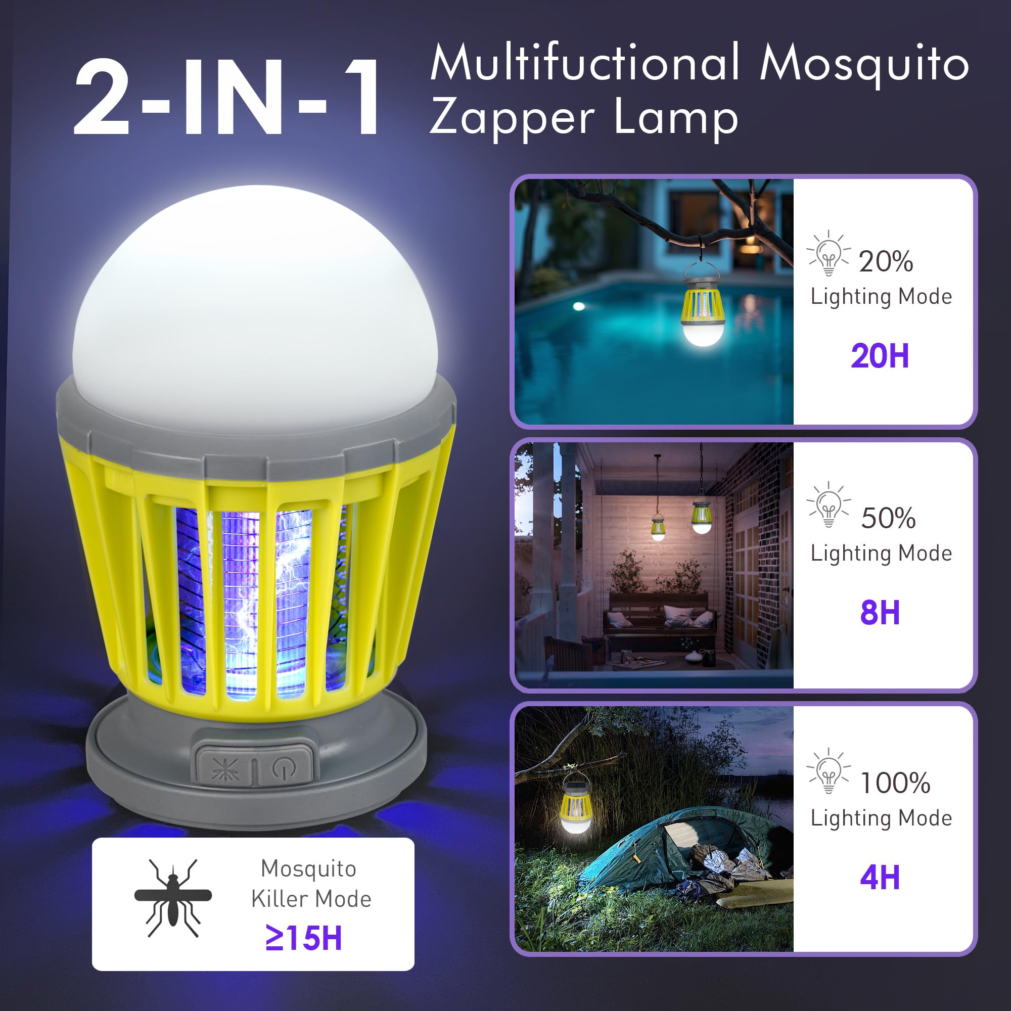 BANPESTT IPX6 weatherproof outdoor zapper withstands rain and wind