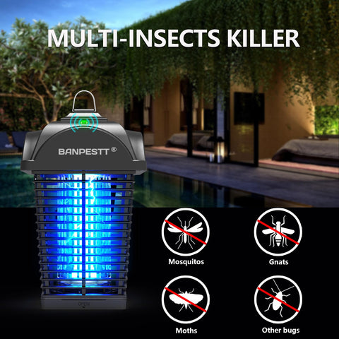Outdoor placement of BANPESTT Mosquito Killer light for yard protection.