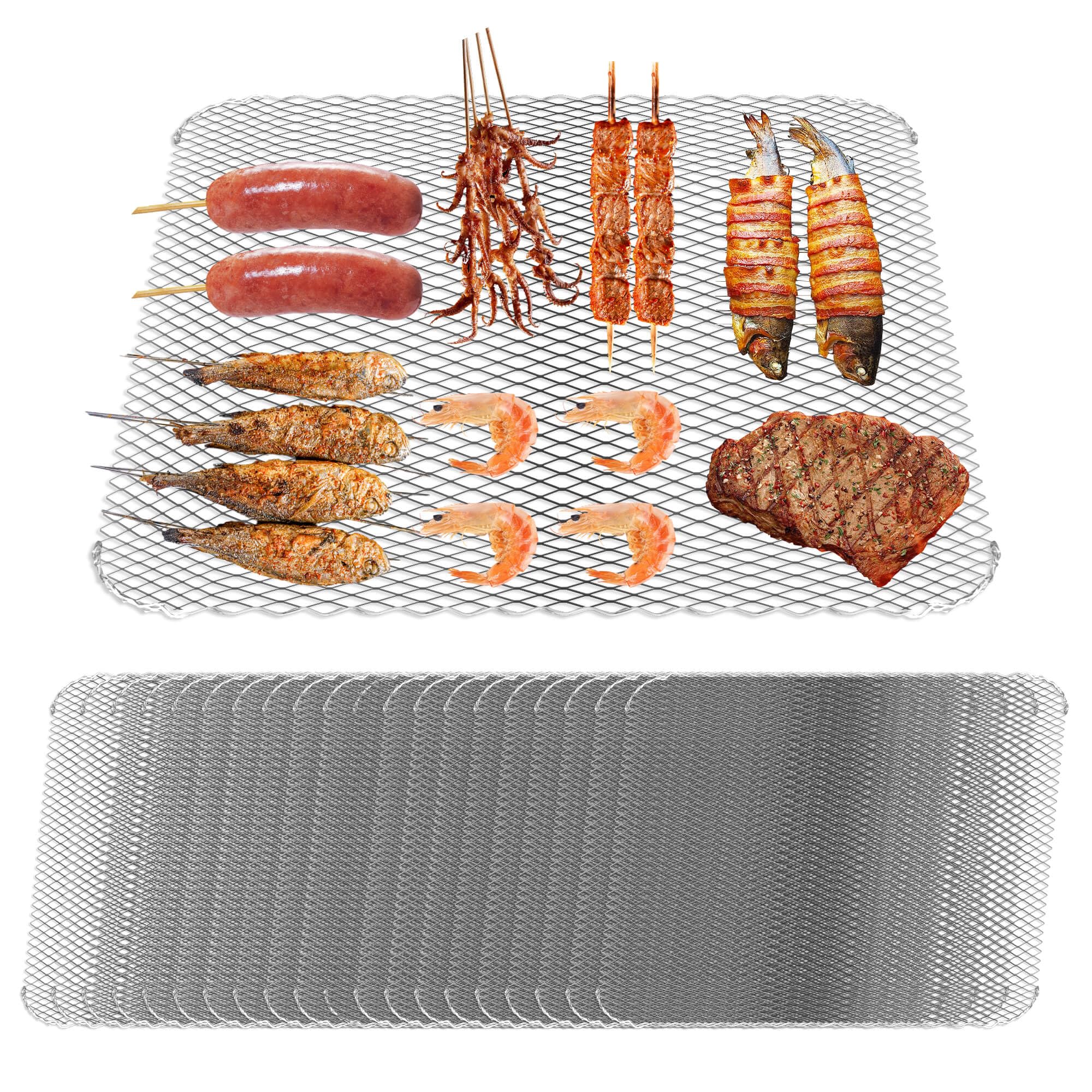 BaokiTook grill toppers set 16x12 grid design for even cooking