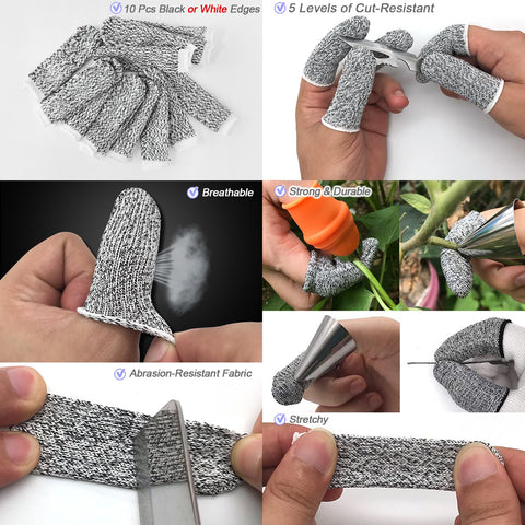 Baoton cut resistant finger gloves protect hands during trimming.