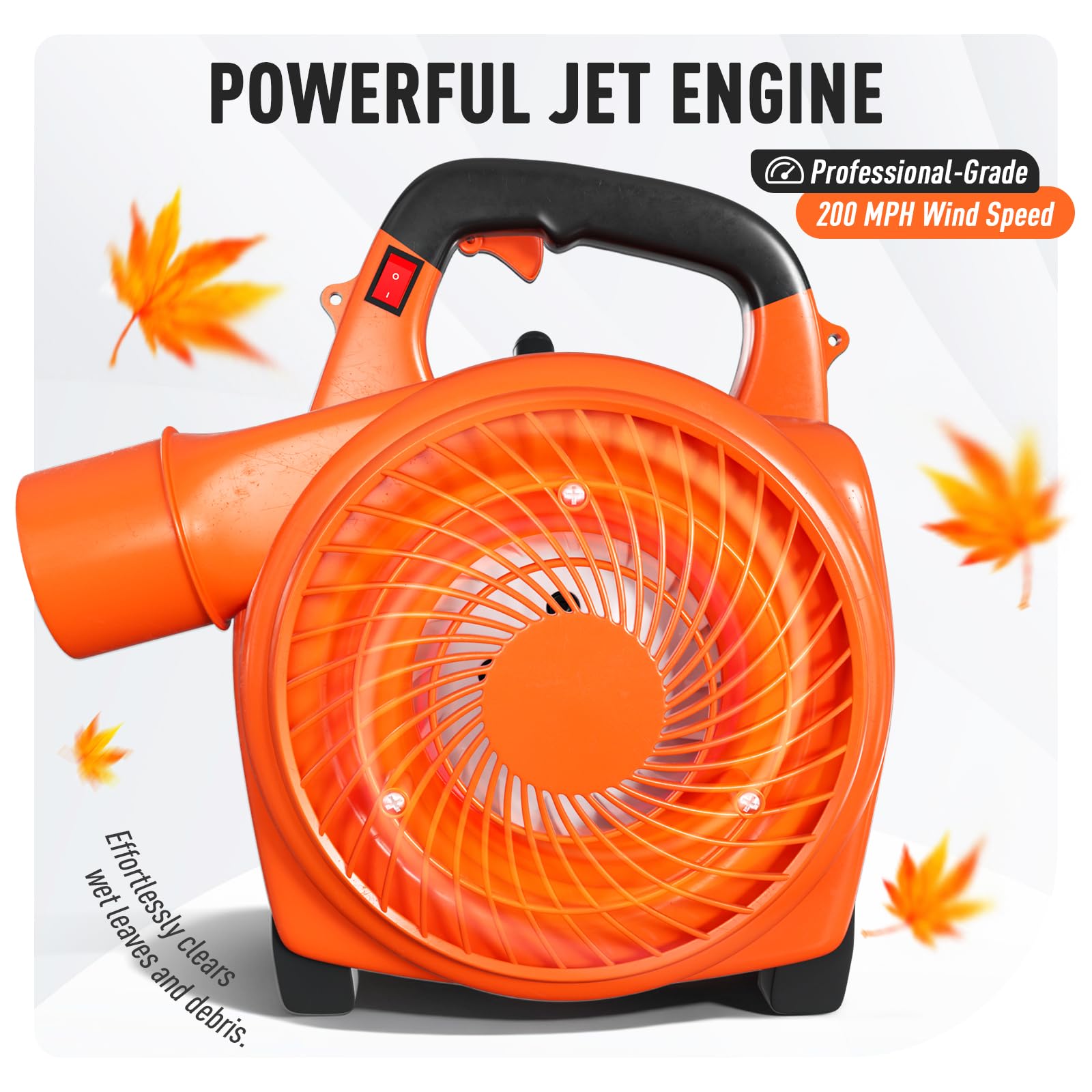 Baotree leaf blower 475-cfm-airflow supports quick cleanup of wet leaves.