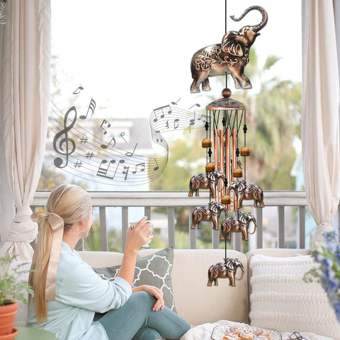 BAOXUE elephant wind chimes enhance garden and patio ambiance with soothing tones