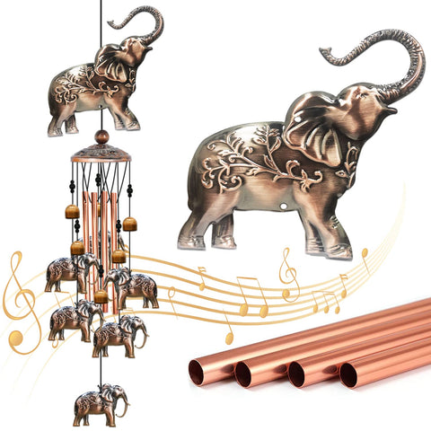 BAOXUE elephant wind chimes for outdoor decor with gentle garden melodies