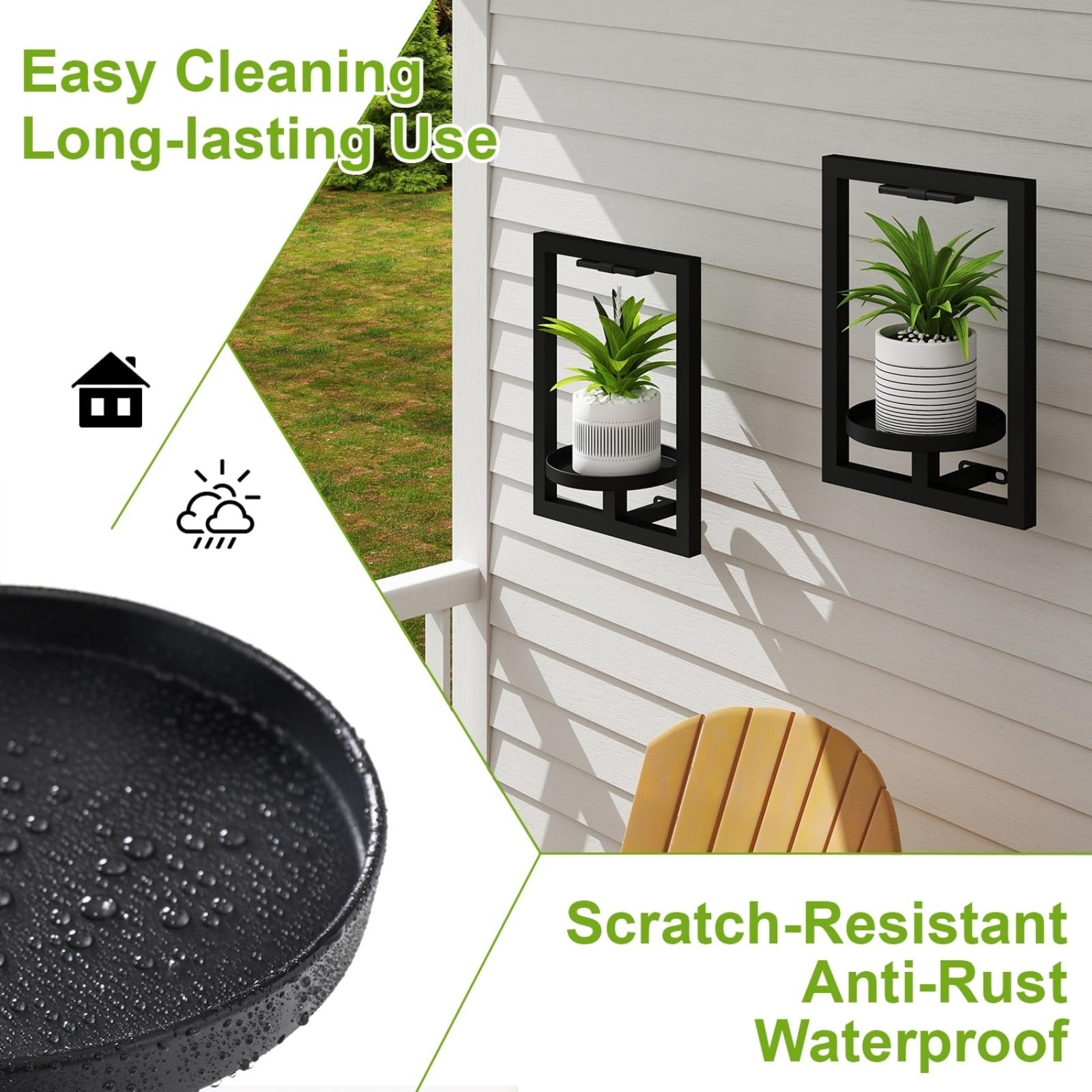 BAOYOUNI rust-proof metal plant holder designed for durable use.
