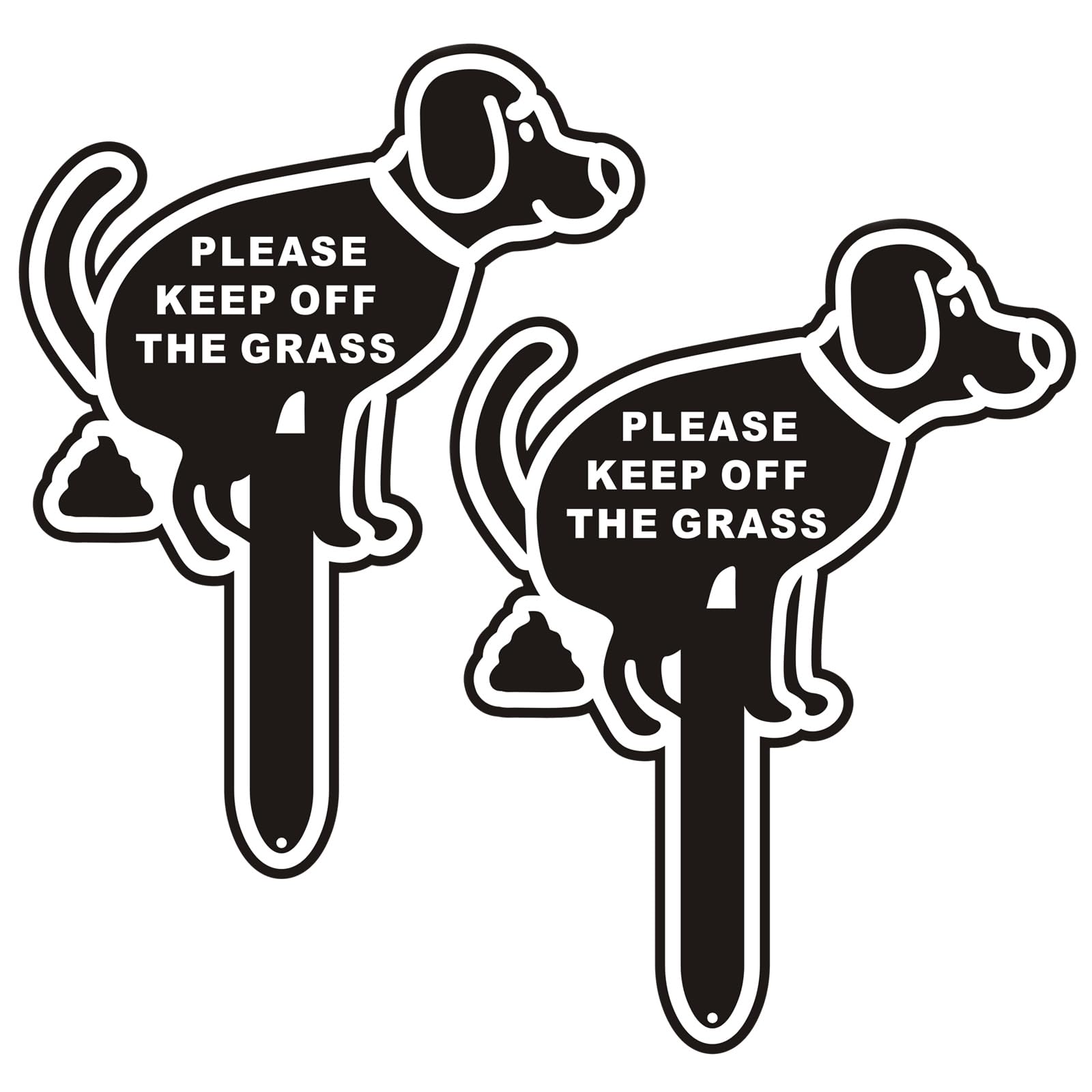 Bapikue no dog poop sign yard front view, double-sided for clear visibility.