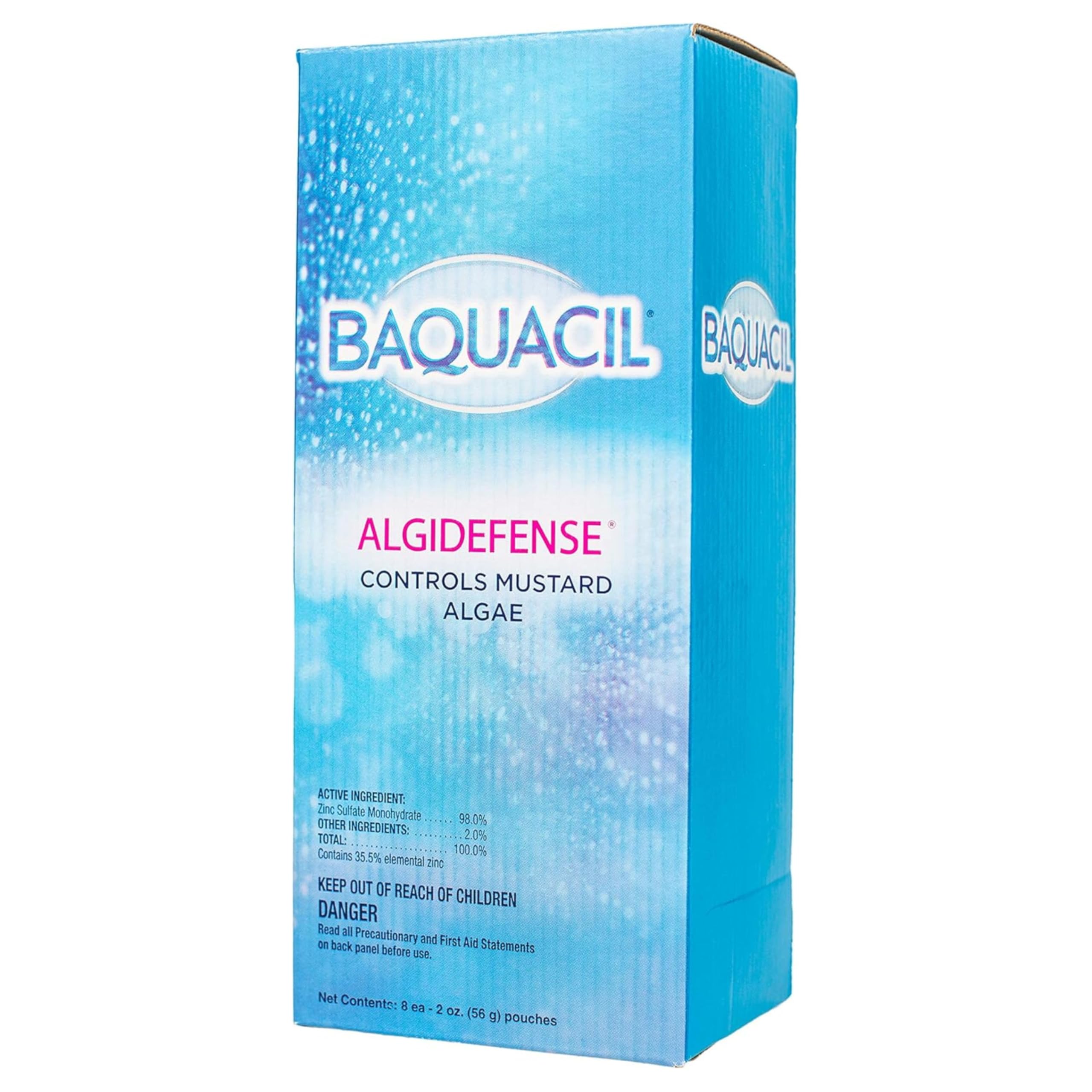 Baquacil AlgiDefense pouches prevent mustard algae and simplify pool care