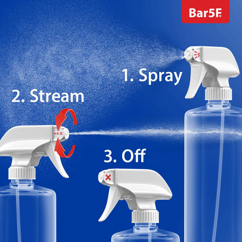 Bar5F adjustable output sprayer from fine mist to powerful spray