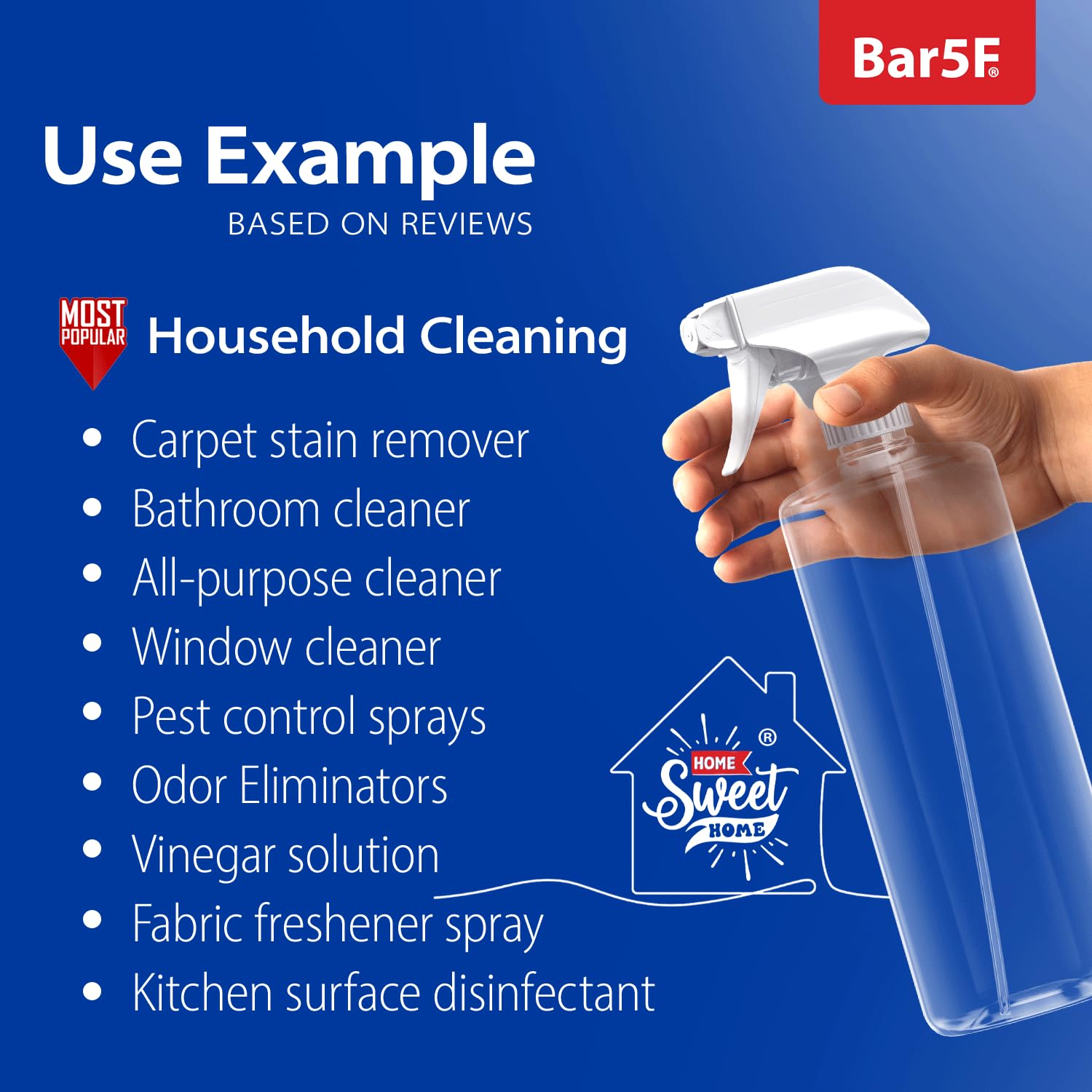 Bar5F ergonomic spray bottle with comfortable grip for extended use